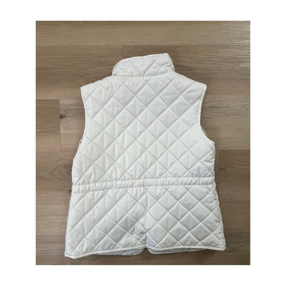 Quilted Off-White Puffer Vest - Size Large - Winter Wear Cabincore Cozy Casual - Picture 3 of 10